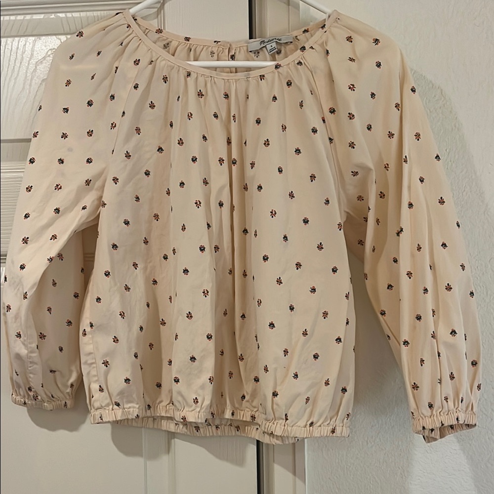 Madewell Cream Floral Blouse